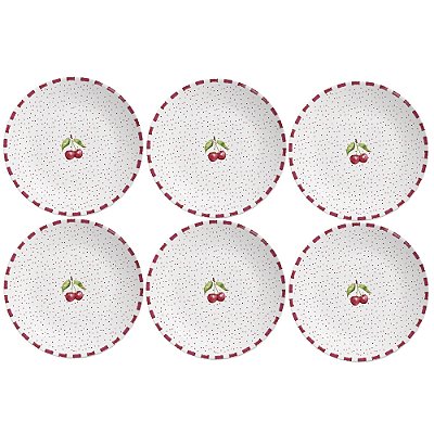 Jogo de Pratos Rasos Amarena - 29cm - 6 Peças - Alleanza