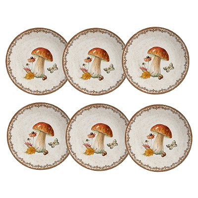 Jogo de Pratos de Sobremesa Coup Bush - 21cm - 6 Peças - Alleanza