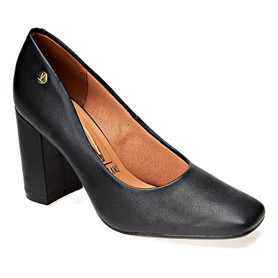 Scarpin Feminino Salto Bloco Alto - Preto - Vizzano