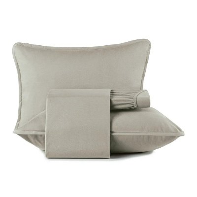 Jogo de Cama Malha Fio Penteado com Viés Queen - Cinza Platinum - Altenburg