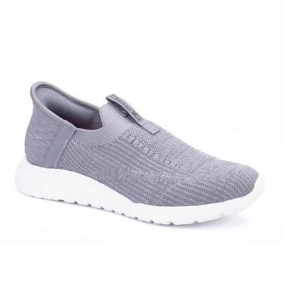 Tênis Feminino Knit Slip On Anatômico - Cinza Mescla - Softli