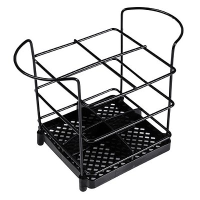 Porta Talheres em Aço - Preto - Utimil