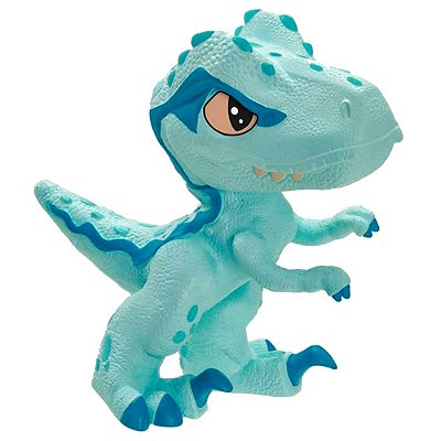 Boneco Vinil Jurassic World Explorers Velociraptor Azul 23cm - Pupee