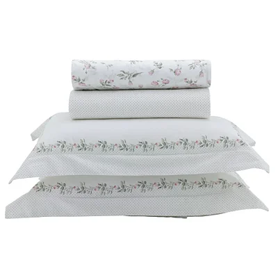 Jogo de Cama Vida Bela Casal 200 Fios - Rosale - Kacyumara