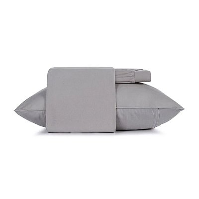 Jogo de Cama Malha Fio Penteado Solteiro - Cinza Platinum - 3 Peças - Altenburg