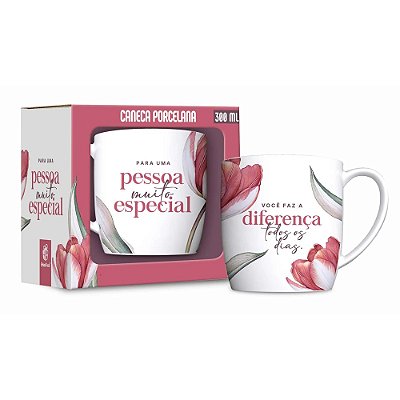 Caneca de Porcelana Você Faz a Diferença - 300ml - Brasfoot
