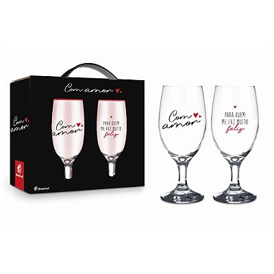Jogo de Taças Windsor Com Amor - 330ml - 2 Peças - Brasfoot