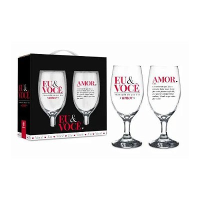 Jogo de Taças Windsor Eu e Você - 330ml - 2 Peças - Brasfoot