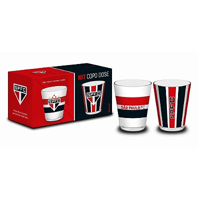 Jogo de Copos de Dose São Paulo - 2 Peças - 55ml - Brasfoot