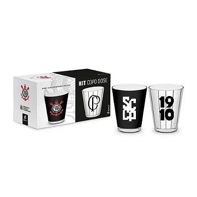 Jogo de Copos de Dose Corinthians - 2 Peças - 55ml - Brasfoot