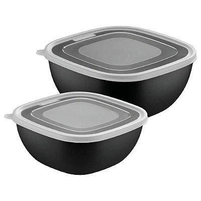 Jogo de Potes Mixcolor 2L e 4L - Preto - 2 Peças - Tramontina