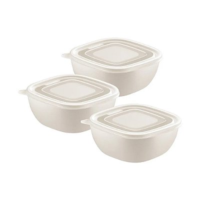 Jogo de Potes MixColor - Bege - 300ml - 3 Peças - Tramontina