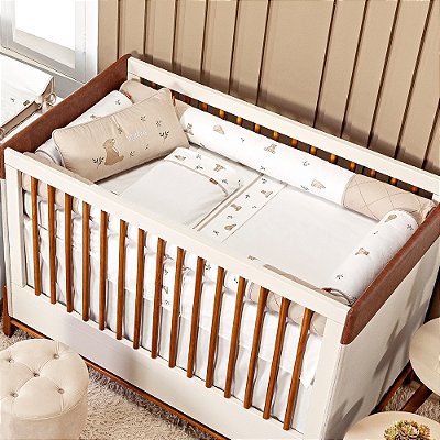 Kit de Berço Poesia - Bege - 07 Peças - Batistela Baby