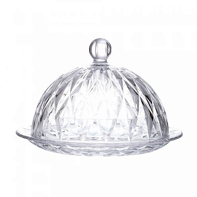 Queijeira de Cristal com Tampa Diamond - 18cm - Lyor