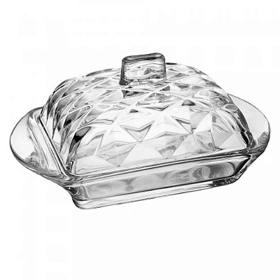 Manteigueira de Cristal Diamond - 17cm - Lyor