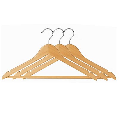 Conjunto com 3 Cabides de Madeira 45cm - Paramount