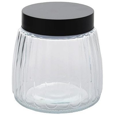Pote de Vidro Canelado com Tampa de Metal 800ml - Ruvolo
