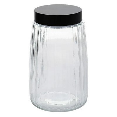 Pote de Vidro Canelado com Tampa de Metal 1500ml - Ruvolo