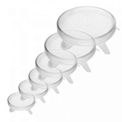Kit 6 Tampas Flexíveis de Silicone Redonda - Lyor