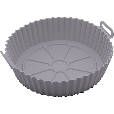 Forma de Silicone Redonda para Air Fryer 19cm - Cinza - Lyor