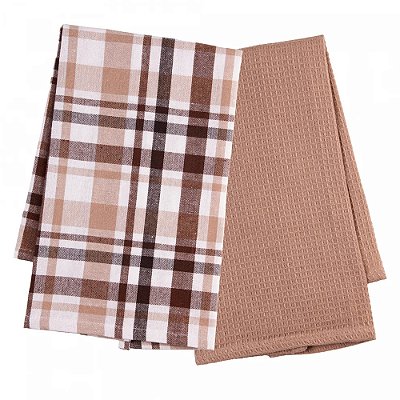 Conjunto com 2 Panos de Prato Verona 60x40 - Marrom - Lyor