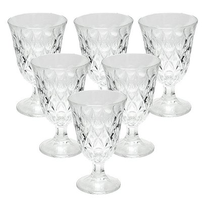 Jogo de Taças Relevo - 226ml - 6 Peças - Wincy