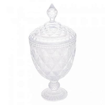 Potiche de Cristal com Pé Diamond - 32cm - Lyor
