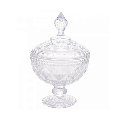 Potiche de Cristal com Pé Diamond - 23cm - Lyor