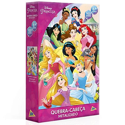 Quebra-Cabeça Metalizado Disney - Princesas - 100 Peças - Toyster