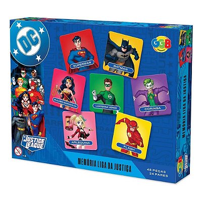 Jogo da Memória DC Liga da Justiça - 24 Pares - GGB Brinquedos