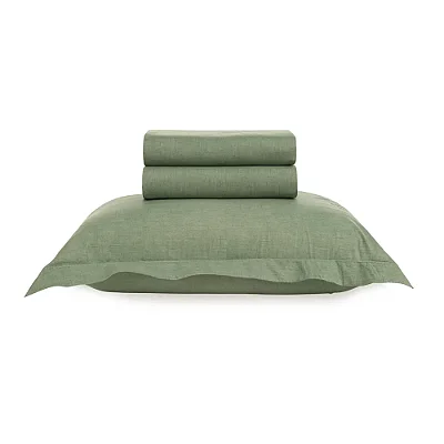 Jogo de Cama Tesso 160 Fios - Solteiro - Verde - 3 Peças - Karsten