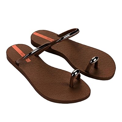 Chinelo Feminino Ring Lux Dourado - Marrom - Ipanema