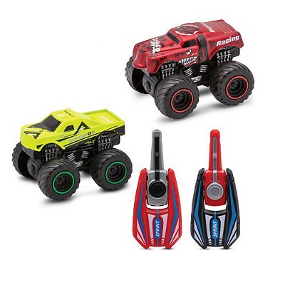 Kit 2 Carros Sortidos com Lançador Key Launcher - Polibrinq