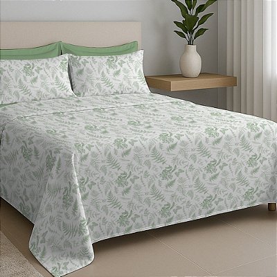 Jogo de Cama Premium Solteiro - Jardim - 200 Fios - Estamparia