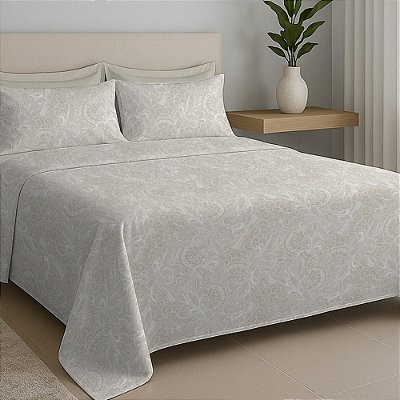Jogo de Cama Premium Solteiro King - Arabesco - 200 Fios - Estamparia