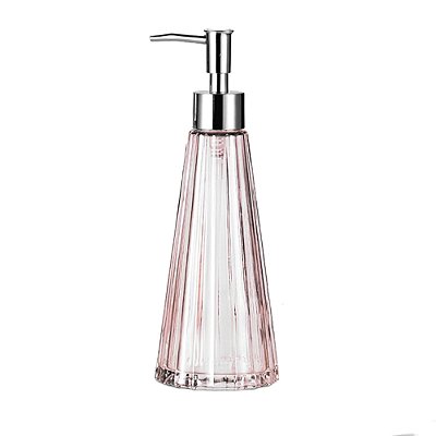 Porta Sabonete Líquido de Vidro 300ml - Rosa - Wincy