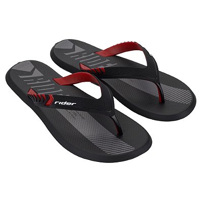 Chinelo Masculino R1 Prime - Preto e Vermelho - Rider