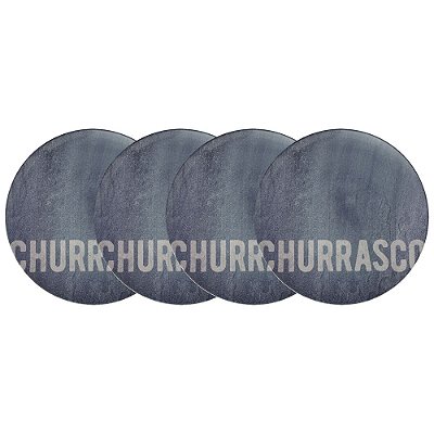 Jogo de Pratos Rasos Churrasco Stone - 28cm - 4 Peças - Tramontina