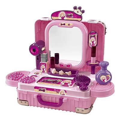 Maleta de Maquiagem Fashion Penteadeira 2 em 1 - DM Toys