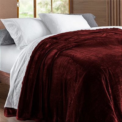 Manta Flannel Golden - Casal - Vermelho - Rozac