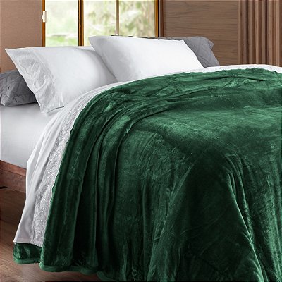 Manta Flannel Golden - Queen - Verde - Rozac