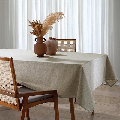 Toalha de Mesa Retangular Linhares - 10 Lugares - Natural - Döhler