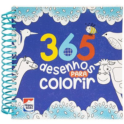 Livro 365 Desenhos para Colorir Azul - Happy Books