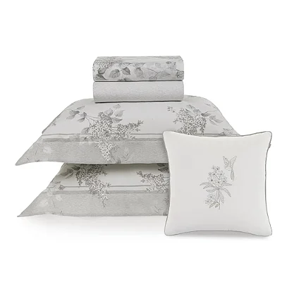 Jogo de Cama Brenda 200 Fios - King - 5 Peças - Karsten