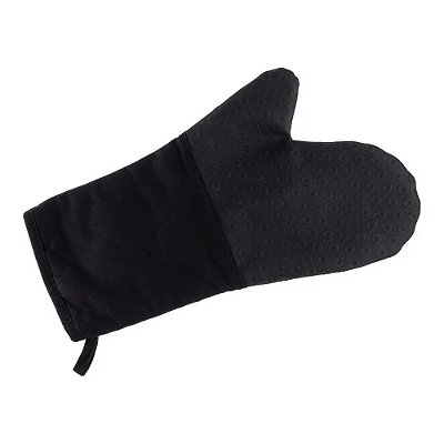 Luva de Silicone e Algodão - Preto - 35cm - Weck