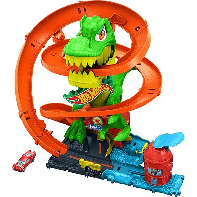 Pista Hot Wheels City Speed Snap Batalha T-Rex - Mattel