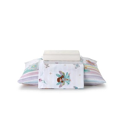 Jogo de Cama Infantil 150 Fios - Fadas - 3 Peças - Döhler