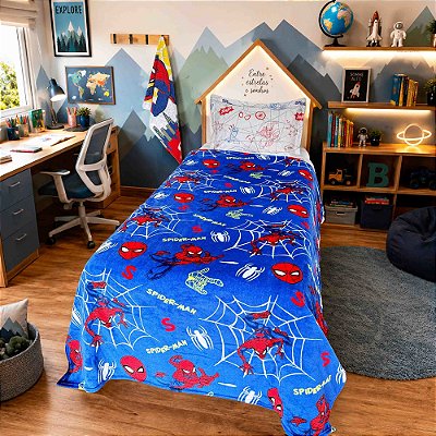 Manta Solteiro Fleece Spider Man - Lepper