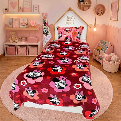 Manta Solteiro Fleece Minnie - Lepper
