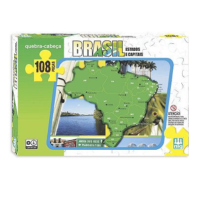 Quebra-Cabeça Brasil Estado e Capitais - 108 Peças - Nig
